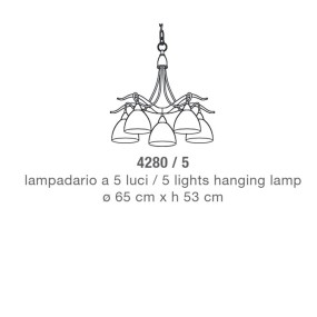 Lustre rustique classique à 5 lumières avec douille LED E27.