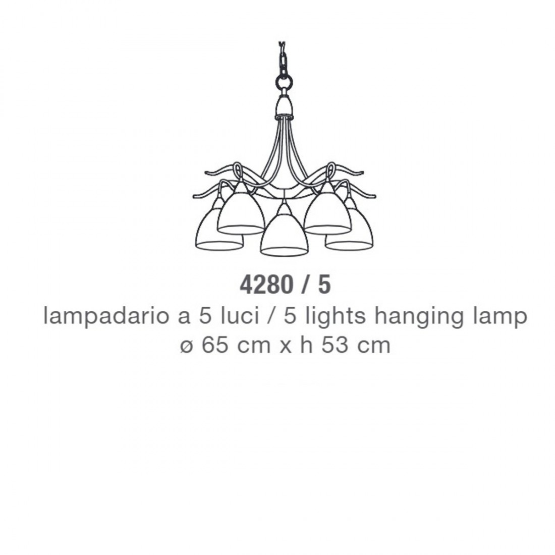 Lampadario 4280 5 Lam illuminazione