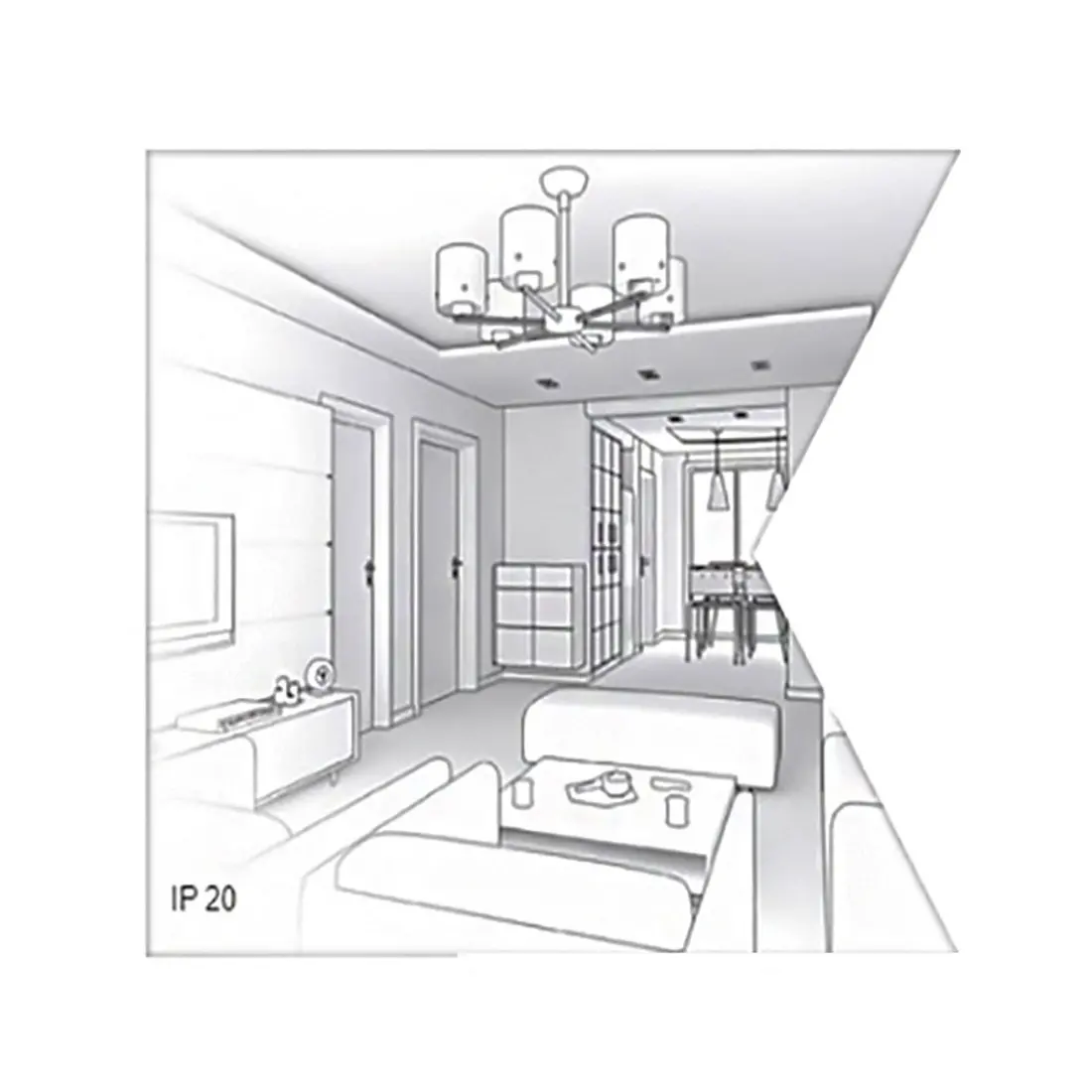 Lampadaire classique avec plaque vers le haut, culot E27 LED.
