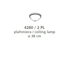 Klassische Deckenleuchte aus Metall und Glas, E27 LED-Fassung. IP20