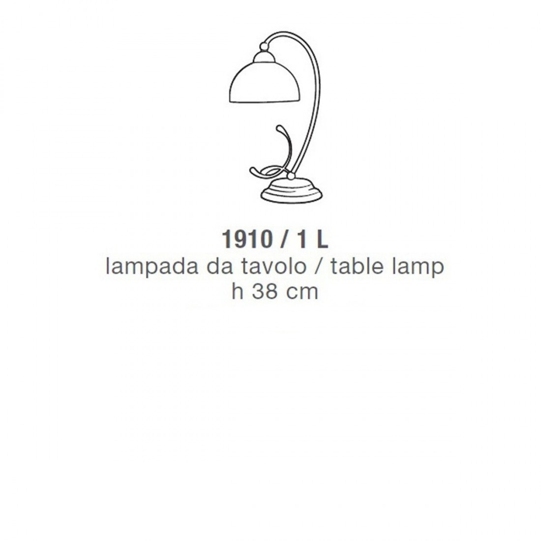 Klassische Tischlampe aus Metall und Glasglocke, E14 LED IP20