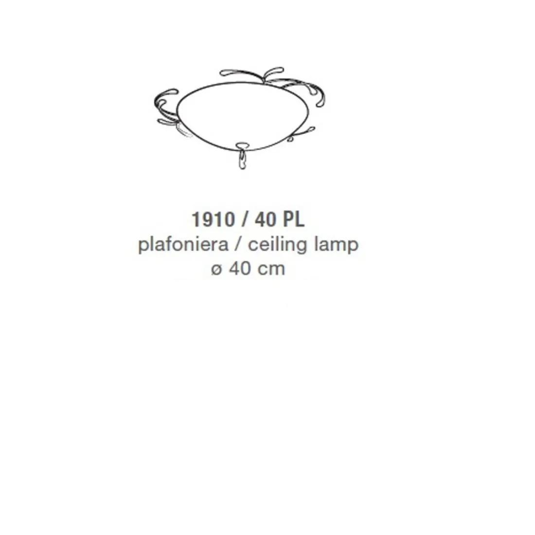 Plafoniera classica LAM 1910 PL 40 E27 LED, riccioli in metallo