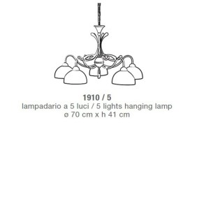 Lampadario classico LAM 1910 E14 LED metallo vetro sospensione