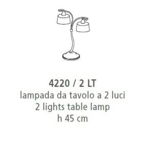 Abat-jour LAM 4220 2LT E14 LED 45CM