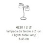 Abat-jour LAM 4220 2LT E14 LED 45CM bronze doré métal antique verre lampe de table intérieur classique