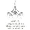 Lampadario classico LAM 4220 5 E14 LED metallo vetro