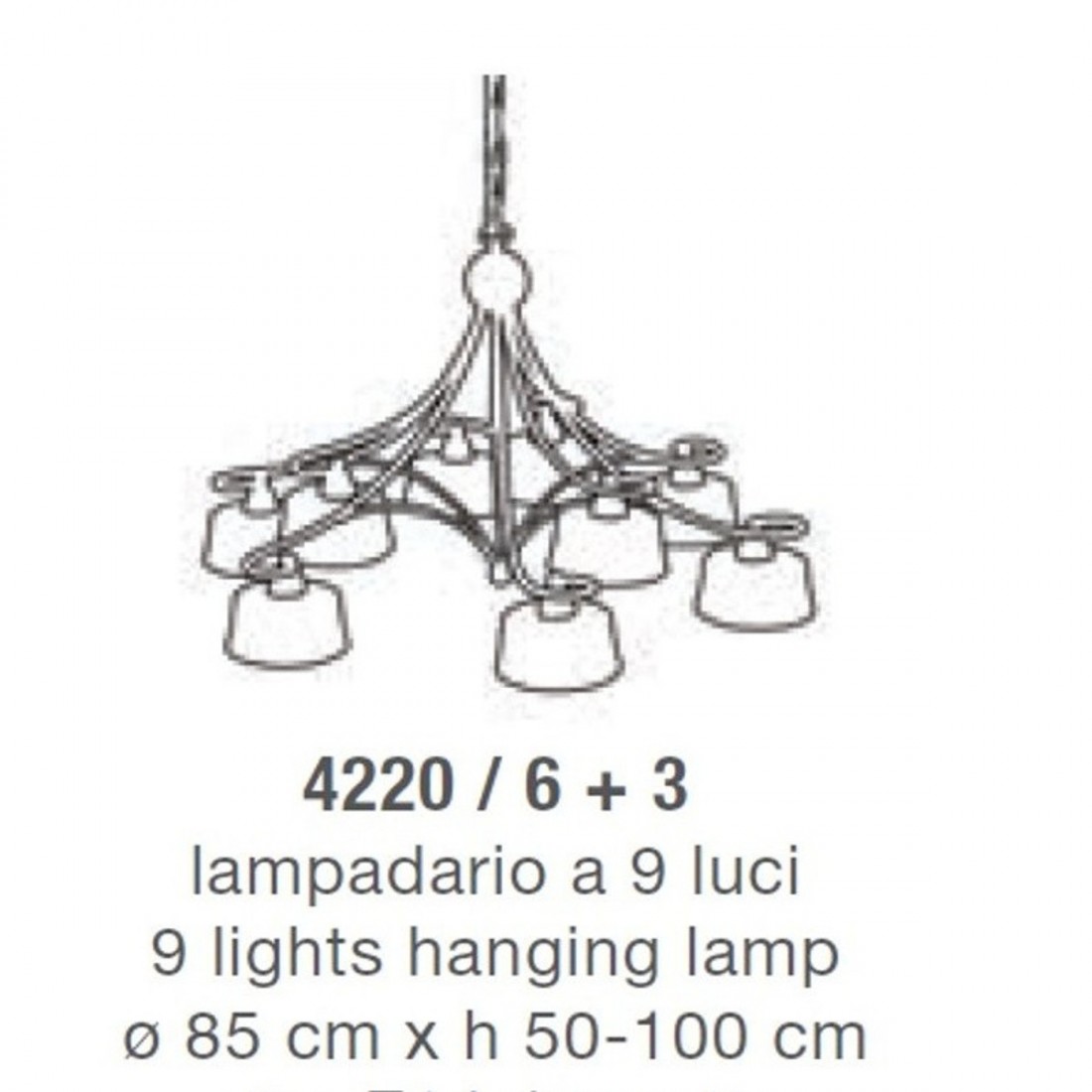 LAM 4220 6 + 3 Kronleuchter