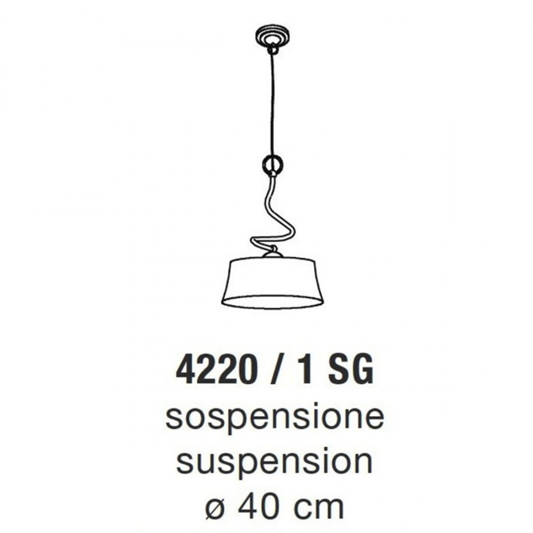 Suspension avec plaque cylindrique de style classique