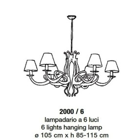 Suspension classique élégante à 6 lumières, luminaire LED E14