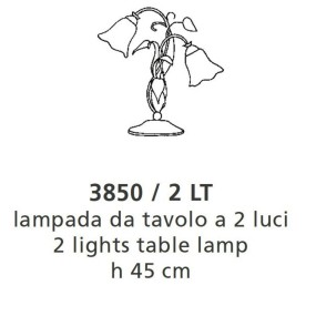 Abat-jour classica LAM 3850 2 LT E14 LED metallo vetro