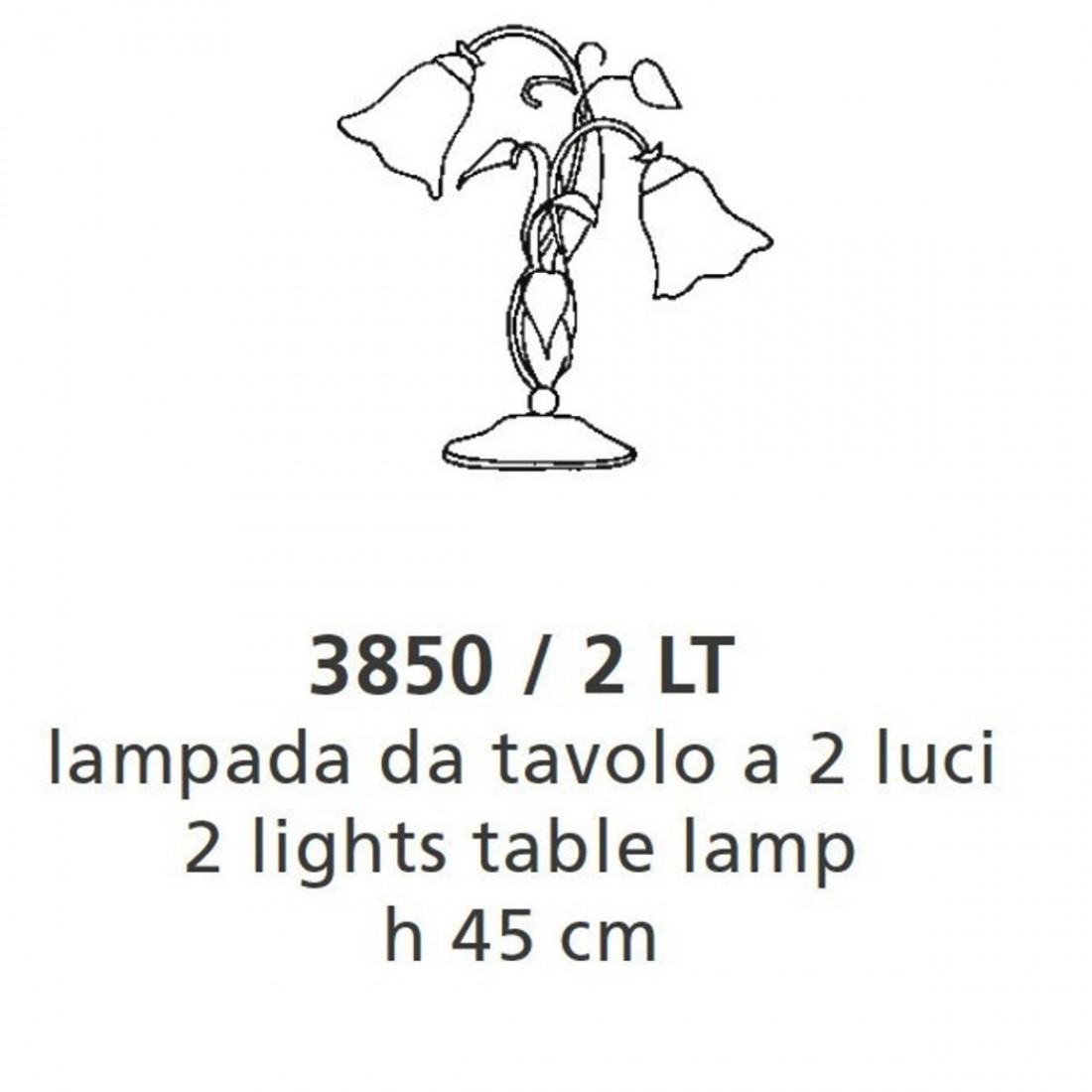 Klassische Lampe aus Metall und Glas E14 LED Indoor IP20.