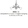 Lampadario classico LAM 3850 3 E14 LED metallo vetro, interni
