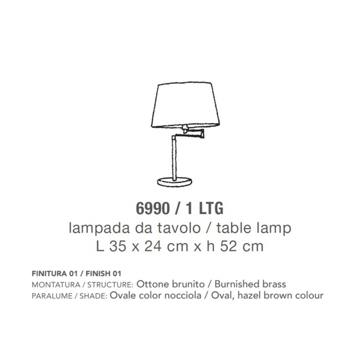 Lampe de table classique en métal et abat-jour intérieur LED E27.