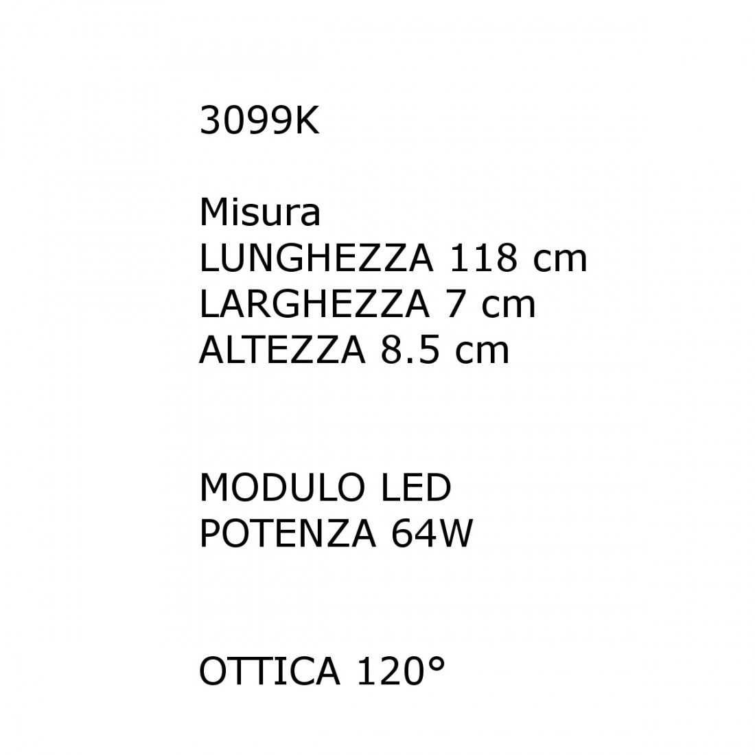 Deckenleuchte aus weißem Metall mit 64W dimmbarem LED-Modul.