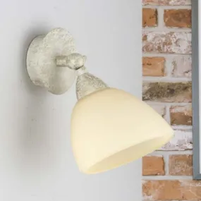 Klassische Wandleuchte LAM 4282 1A E14 LED aus Metall und Glas