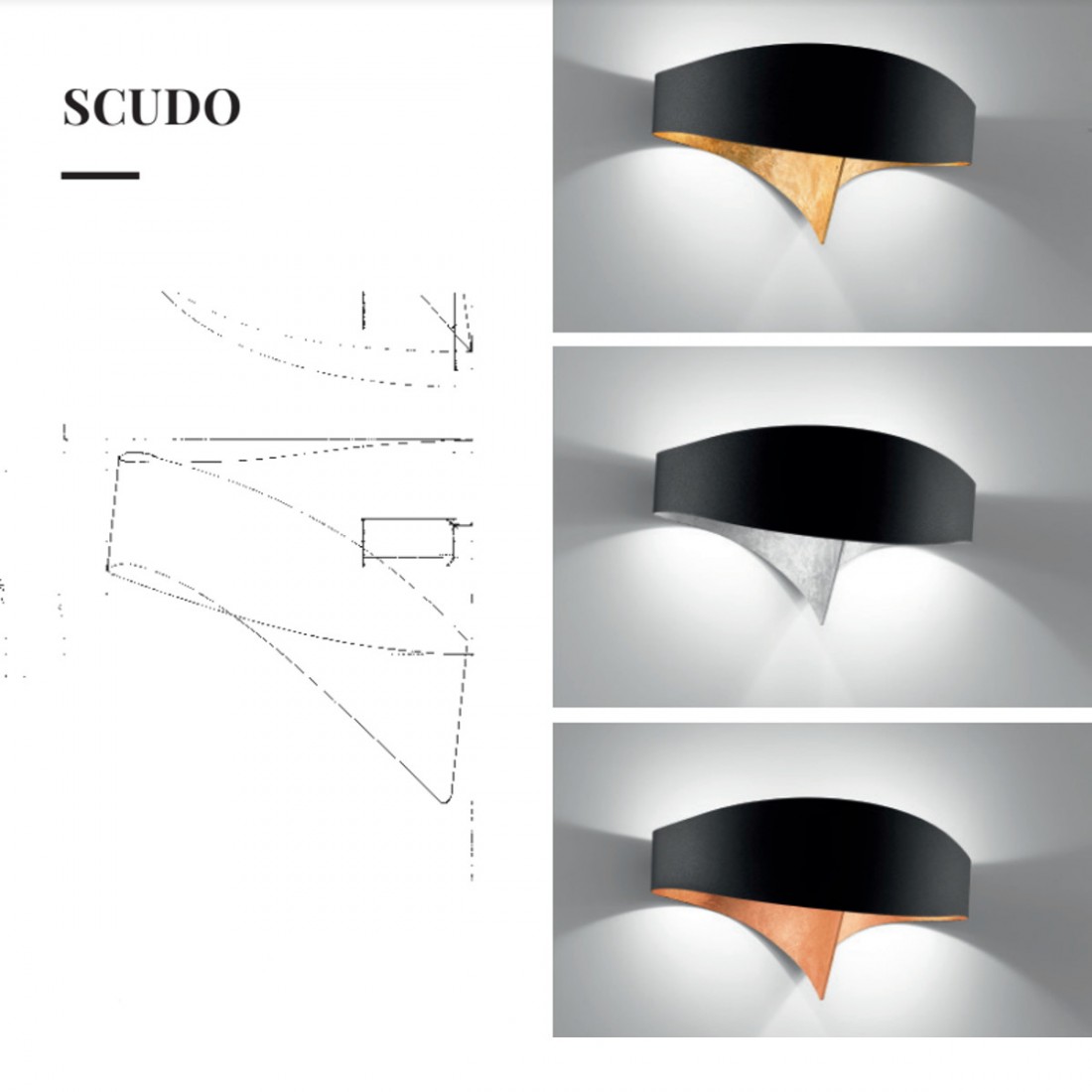 Applique SCUDO 1003 Selene illuminazione