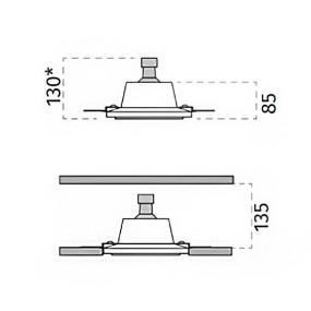 Belfiore 9010 ANDROMEDA R 4178B.35 Spot LED encastrable en plâtre GU10