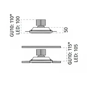 Belfiore 9010 MODILLION 4044B.35 Spot LED encastrable en plâtre GU10