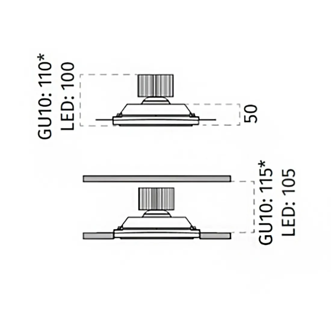 Belfiore 9010 MODILLION 4044B.35 Spot LED encastrable en plâtre GU10