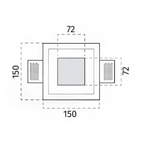 Belfiore 9010 OVOLO BIG 8936B 4014 Plafonnier LED encastrable en plâtre