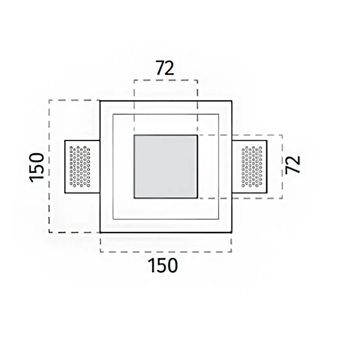 Belfiore 9010 OVOLO BIG 8936B 4014 LED-Einbau-Deckenleuchte aus Gips