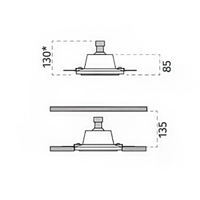 Belfiore 9010 OVOLO BIG 8936B 4014 LED-Einbau-Deckenleuchte aus Gips