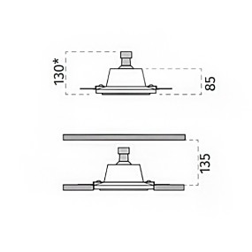 Belfiore 9010 OVOLO BIG 8936B 4014 Plafón LED empotrable de yeso