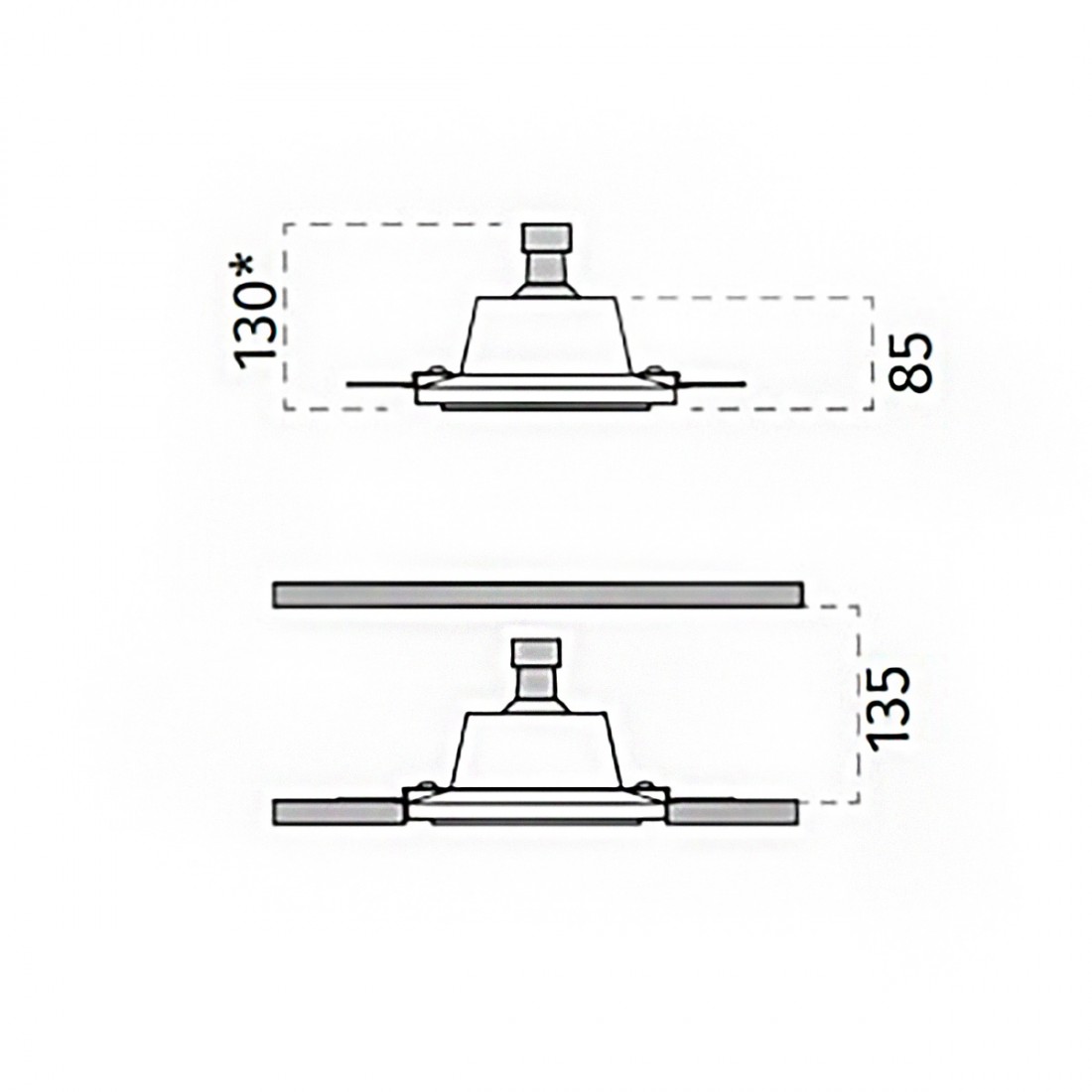 Belfiore 9010 OVOLO BIG 8936B 4014 Plafón LED empotrable de yeso