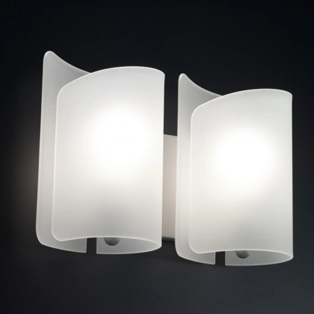 Wandlampe 2 Lichter aus modernem Glas mit E27 LED-Anschluss