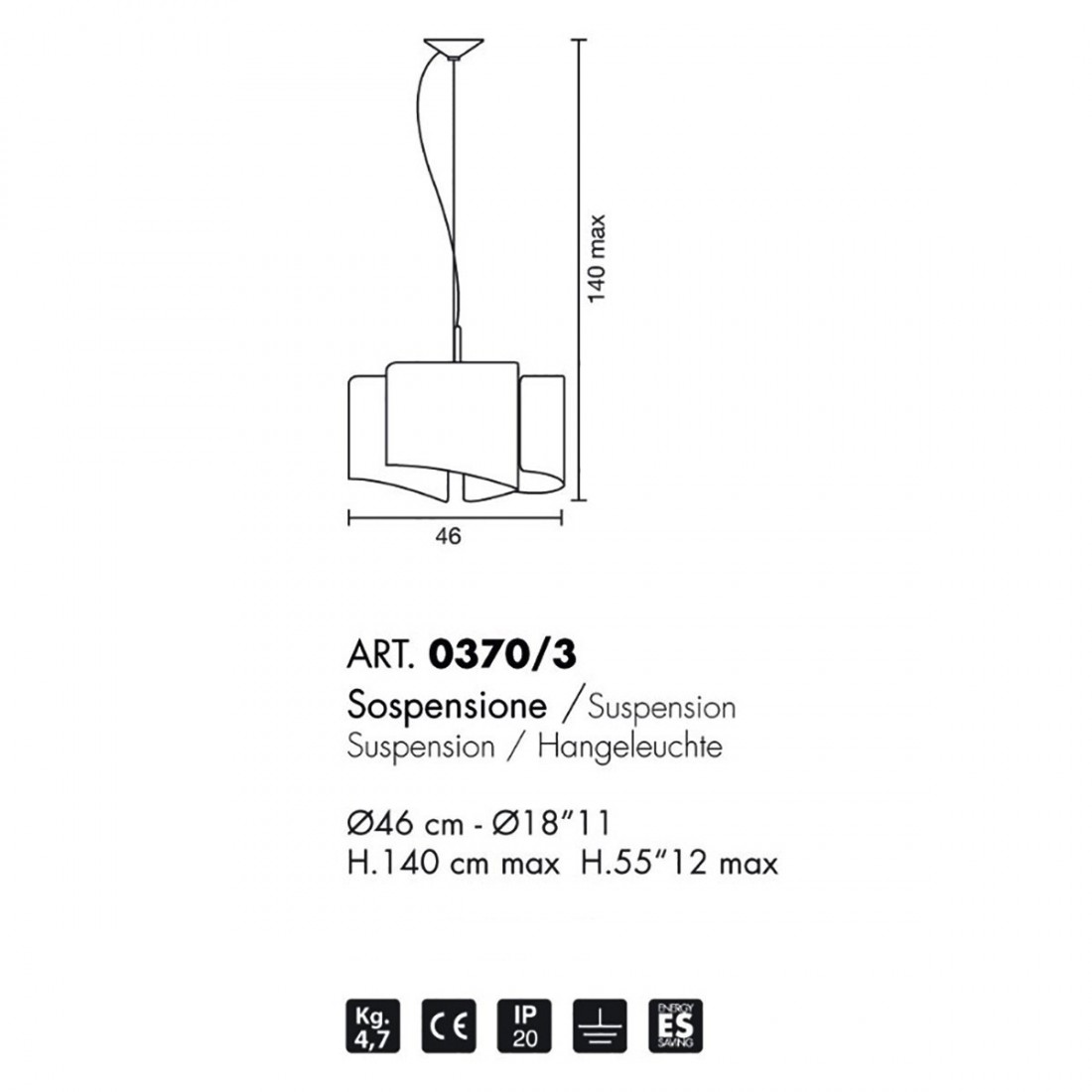 Moderner runder weißer Glaskronleuchter 3 oder 5 Lichter E27 LED