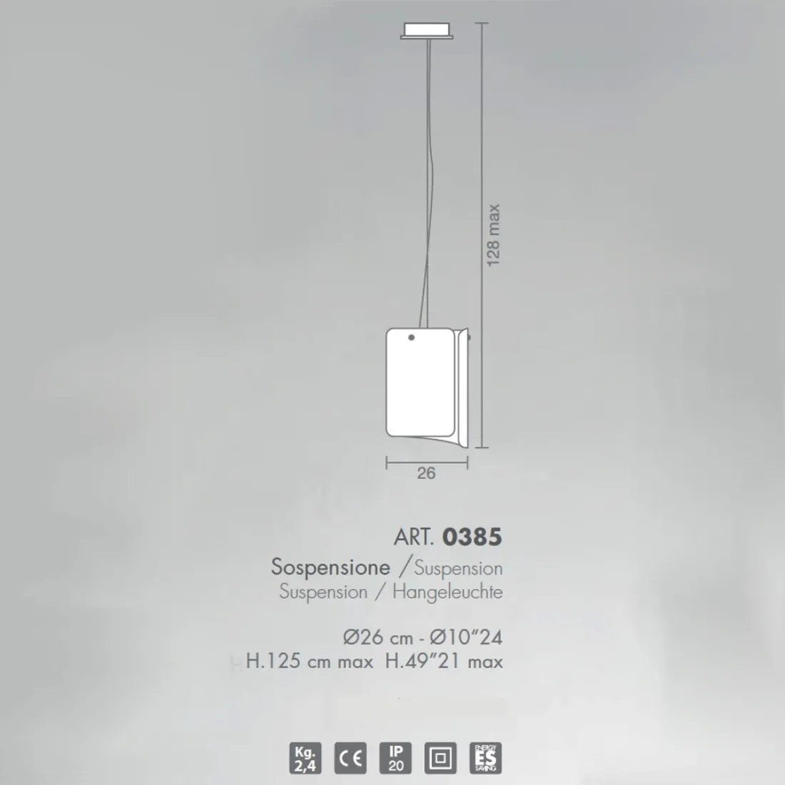 Selene illuminazione PAPIRO 0385 053 11L E27 Lustre moderne à LED