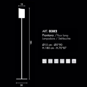 Piantana  classica Selene illuminazione PAPIRO 0382 033 006 E27 LED