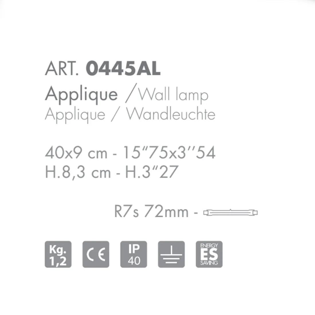 Applique classique Selene illuminazione BRIDGE 0445AL