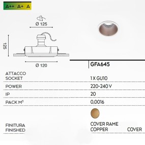 Faretto incasso Gea Led ASTRA R GFA645 GU10