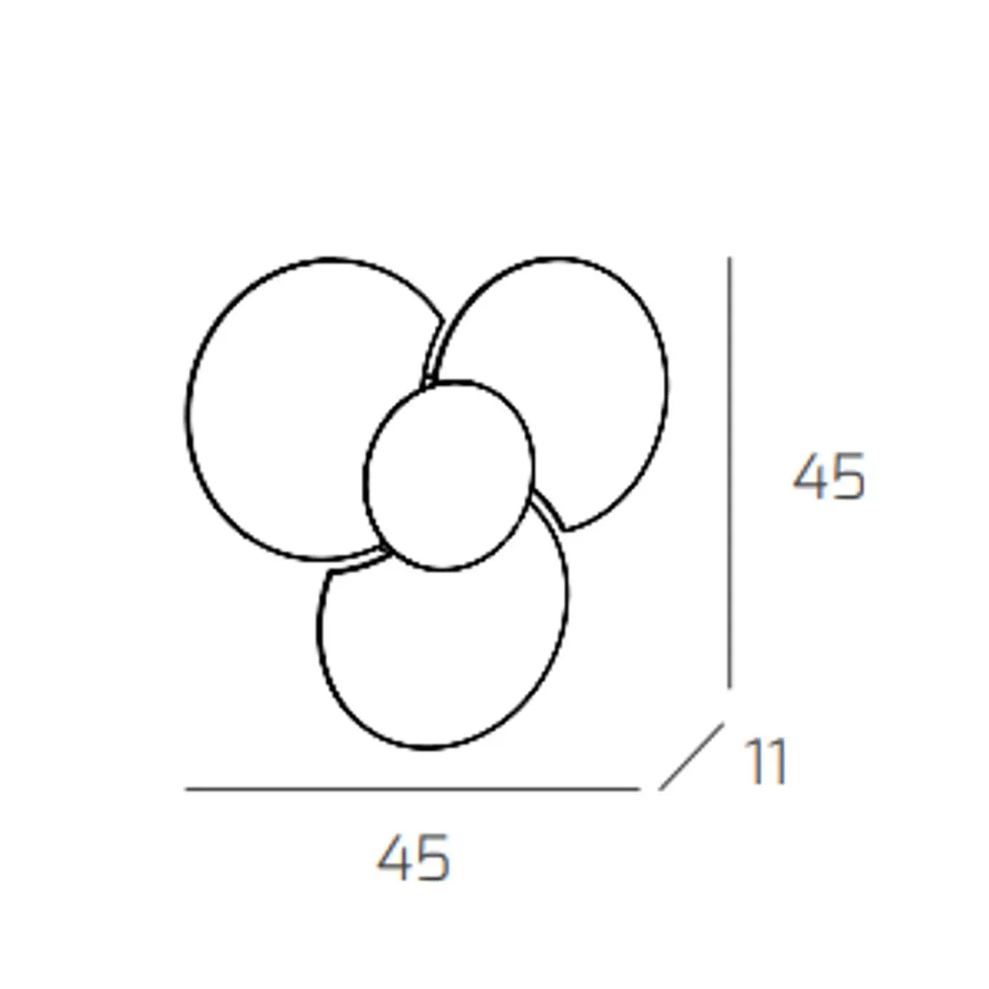Moderne Wandleuchte Top Light CLOVER 1114 45 FA FR FO E27 LED