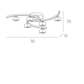 Plafonnier moderne Top Light METROPOLITAN 1047 PL6 G9 LED