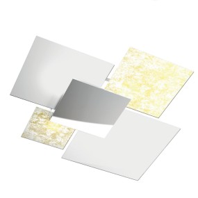Moderne quadratische Deckenleuchte, schwarz, weiß, silberfarbenes Glas.