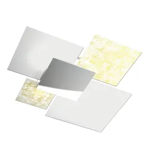 Plafonnier carré moderne, verre noir, blanc, argenté.