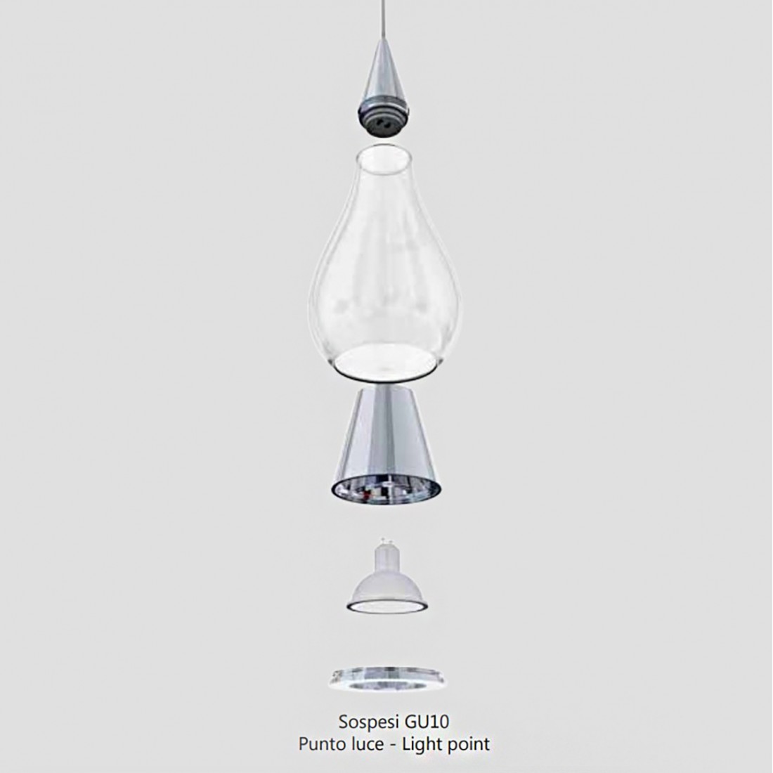 Lampadario moderno vetro Sikrea SOSPESI 4332 4349 2543 GU10 LED