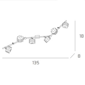 Rail moderne Top Light RUBIK 1126 F6 G9 LED