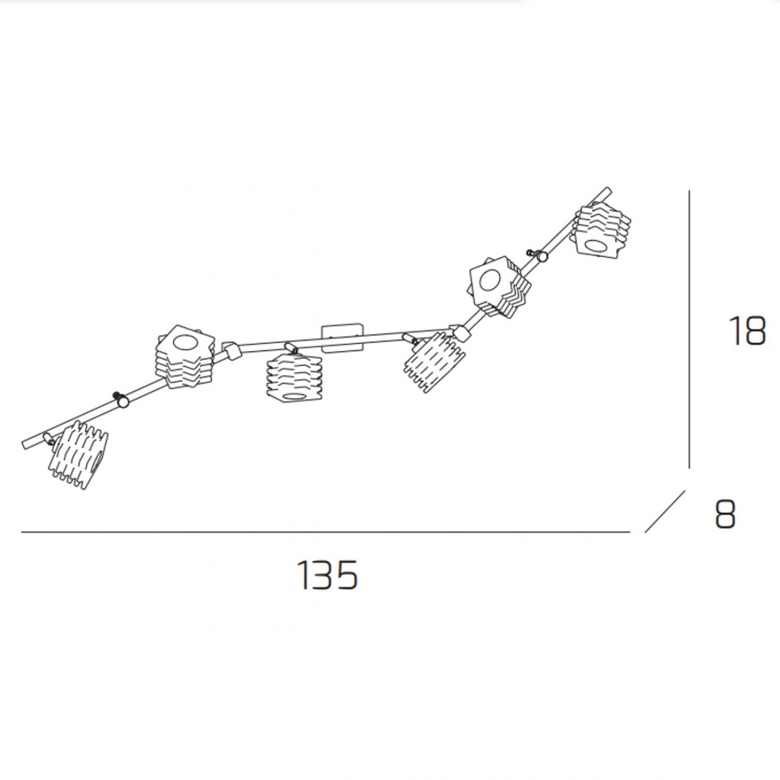 Moderne Stromschiene Top Light RUBIK 1126 F6 G9 LED