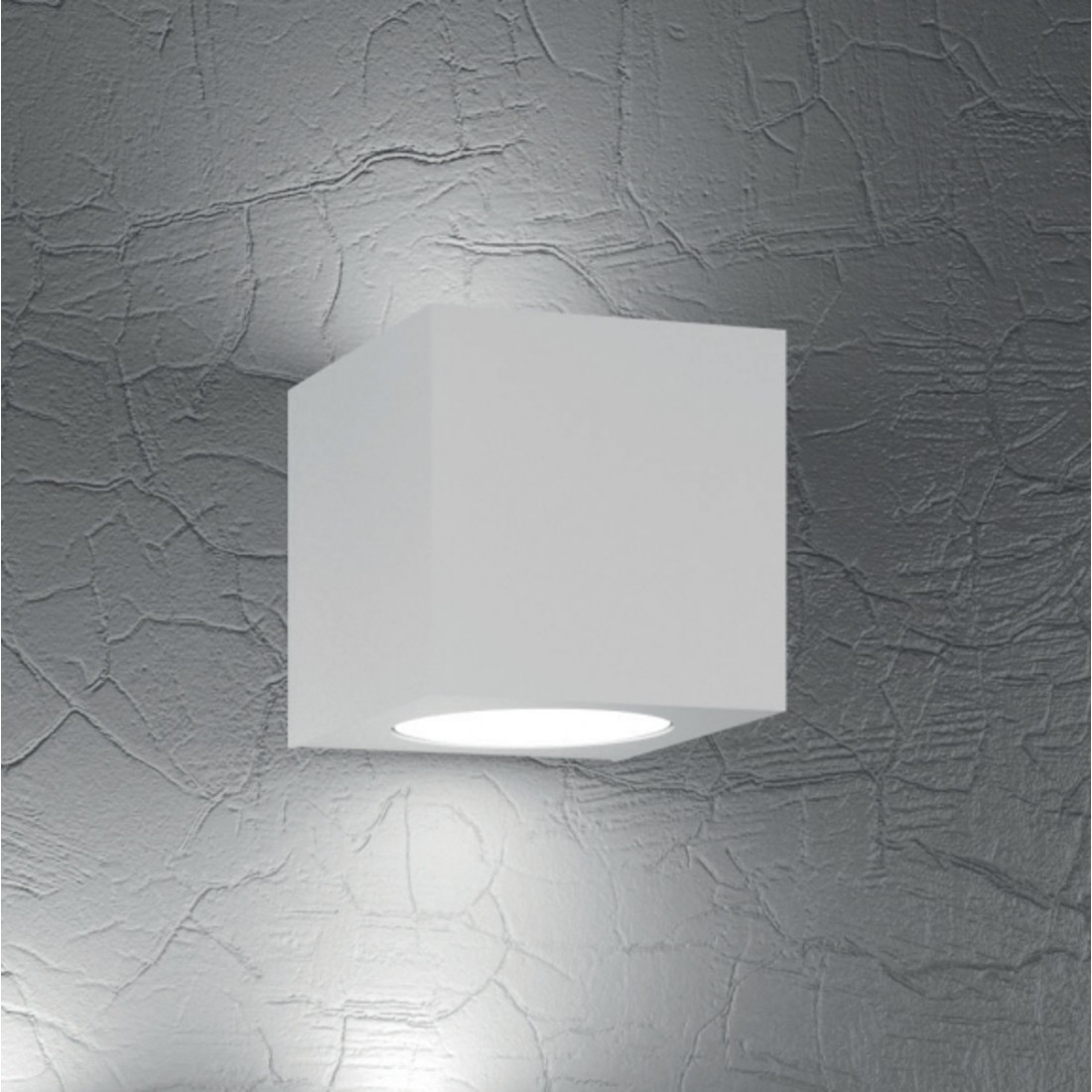 Cube en métal blanc à double émission lumineuse LED, deux lumières.