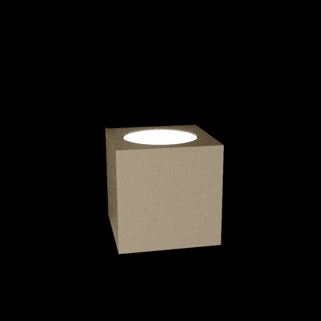 Cube en métal blanc à double émission lumineuse LED, deux lumières.