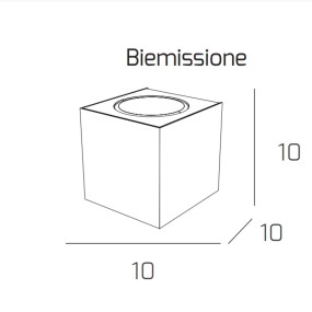 Cube en métal blanc à double émission lumineuse LED, deux lumières.