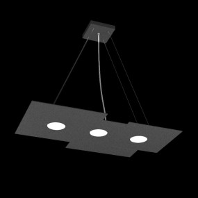 TP-PLATE 1129 S3 R + 2 Kronleuchter 45W Gx53 Led 65x37 Doppelemission Weißmetall moderne rechteckige Pendelleuchte