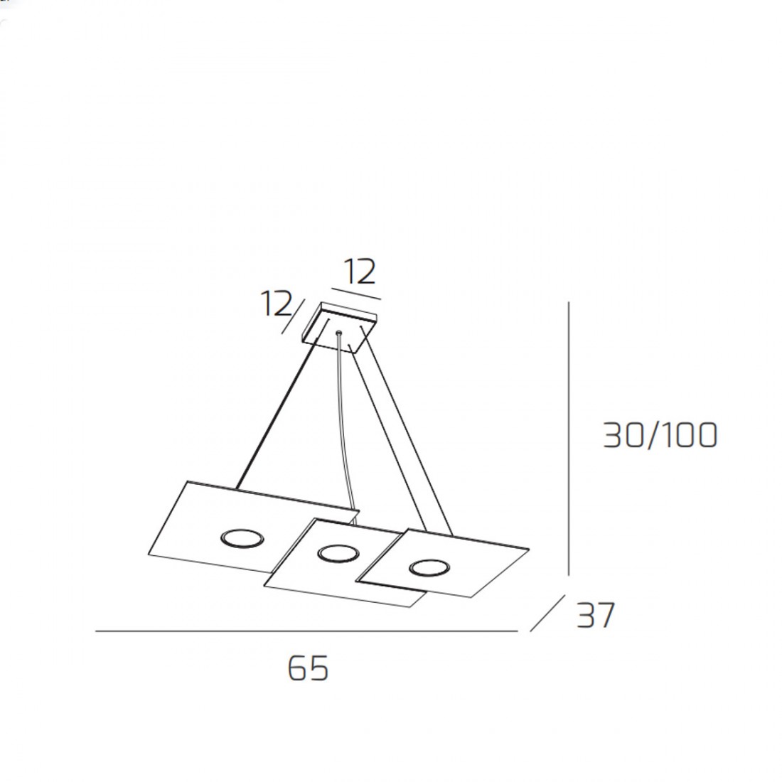 Lampadario PLATE 1129 S3 R+2 TOP LIGHT