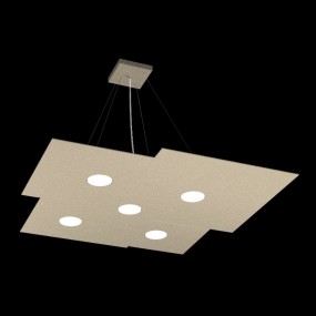 Lustre led rectangulaire en métal blanc, 7 lumières sans conducteur.