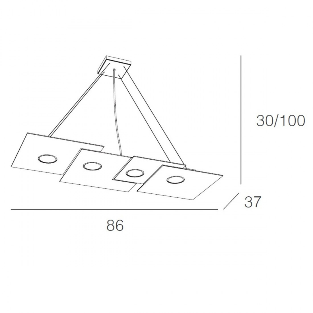 Lampadario PLATE 1129 S4 R+3 Top Light