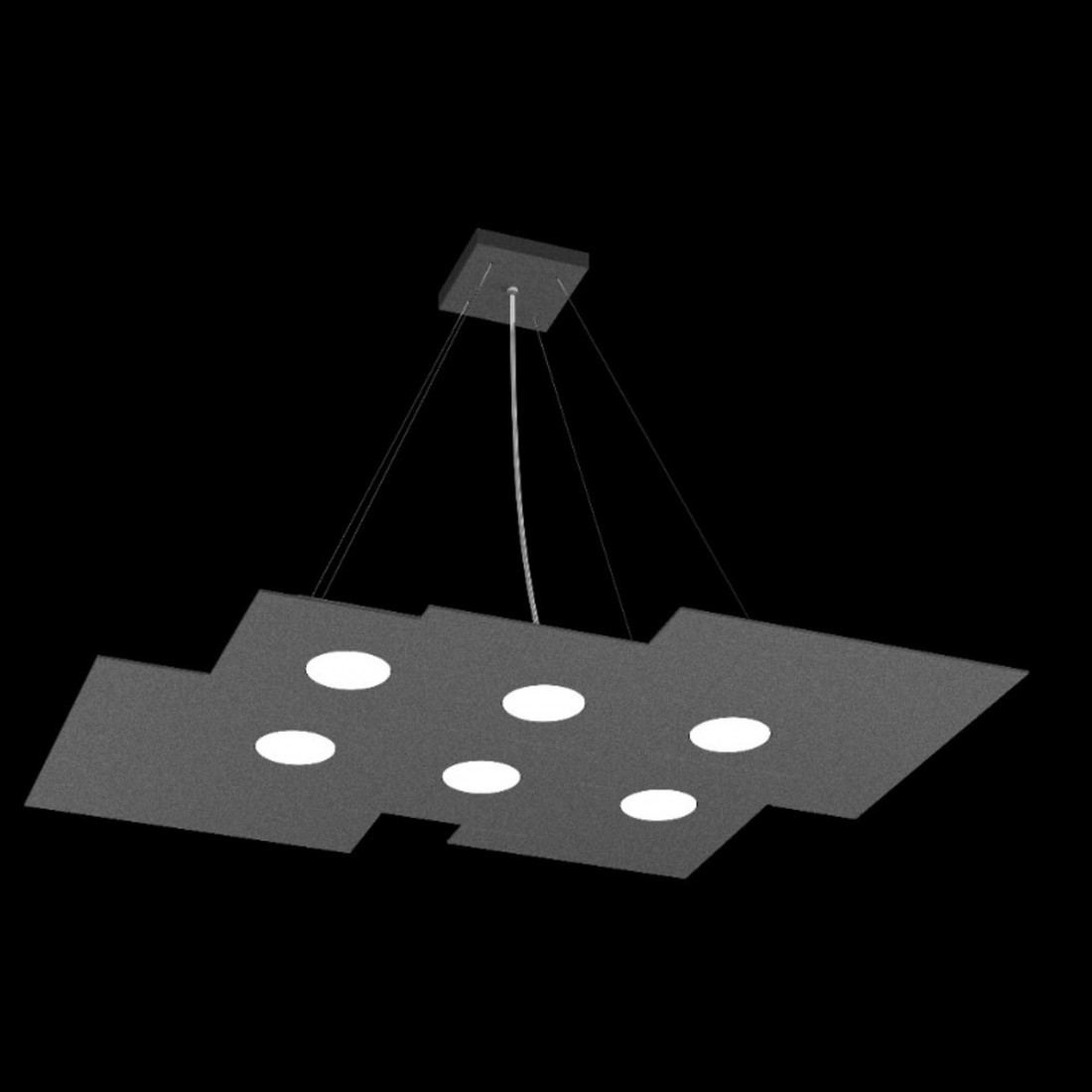 Rechteckiger weißer LED-Kronleuchter aus Metall, 8 Lichter ohne Treiber.