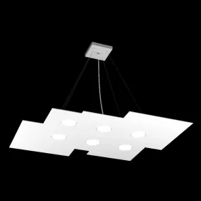 Rechteckiger weißer LED-Kronleuchter aus Metall, 8 Lichter ohne Treiber.